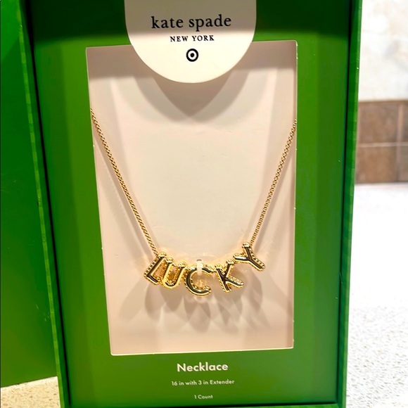 kate spade Jewelry - Kate Spade x Target NIB Gold 'Lucky' Charm Necklace